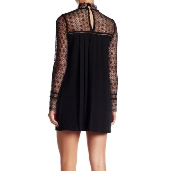 Storia High Neck Laced Black Dress - Picture 2 of 8